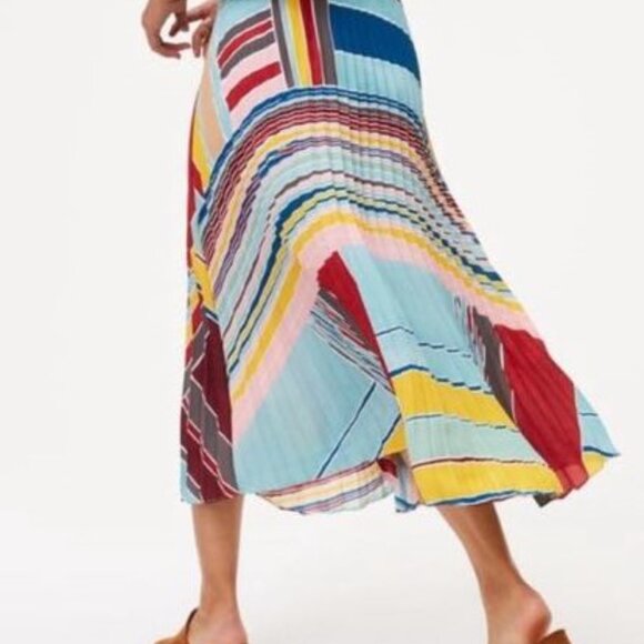 Loft pleated accordion maxi skirt multi color size 00P - Picture 2 of 11